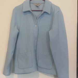 women’s light blue pea coat fleece